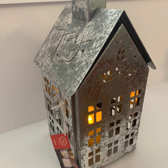 Martha Stewart Christmas Galvanized Lighted Decor House Town Village Set Of 3 - Picture 7 of 9